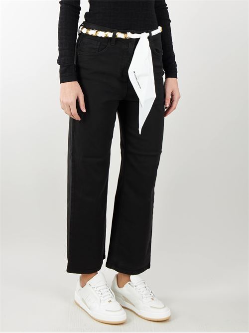 Cropped palazzo jeans with chain belt Elisabetta Franchi ELISABETTA FRANCHI | Jeans | PJ42D41E2110